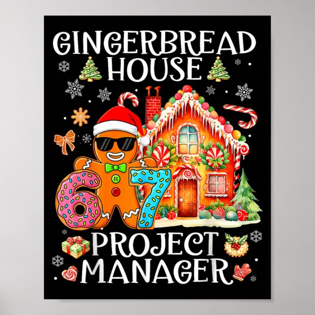 Póster Gingerbread House Project Manager Decorating Bakin (Frente)