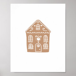 Póster Gingerbread House Village Ilustracion Poster de Ar