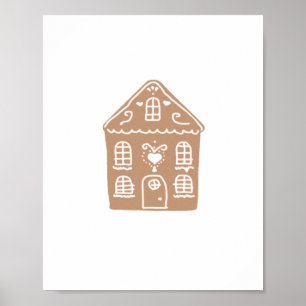 Póster Gingerbread House Village Ilustracion Poster de Ar