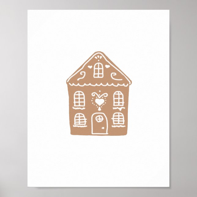Póster Gingerbread House Village Ilustracion Poster de Ar (Frente)