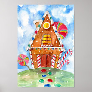 Póster Gingerbread House y Lollipops