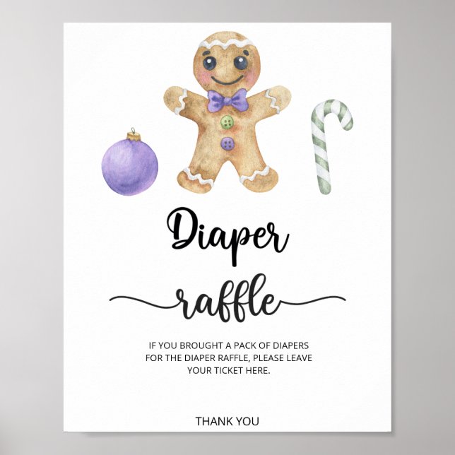 Póster Gingerbread man cookie diaper raffre (Frente)