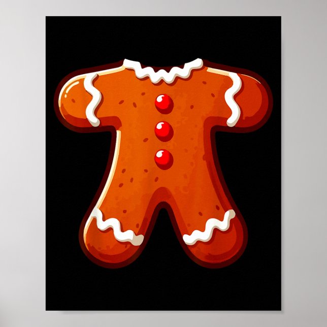Póster Gingerbread Man Costume Adult Kids Men Women Cooki (Frente)