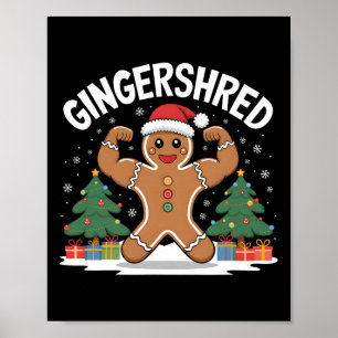 Póster Gingerbread Man Gingershed Funny Gym Workout Chris