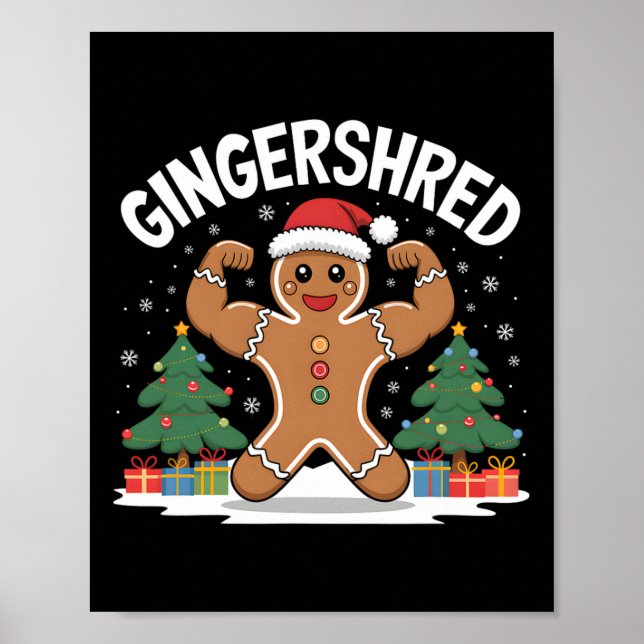 Póster Gingerbread Man Gingershed Funny Gym Workout Chris (Frente)
