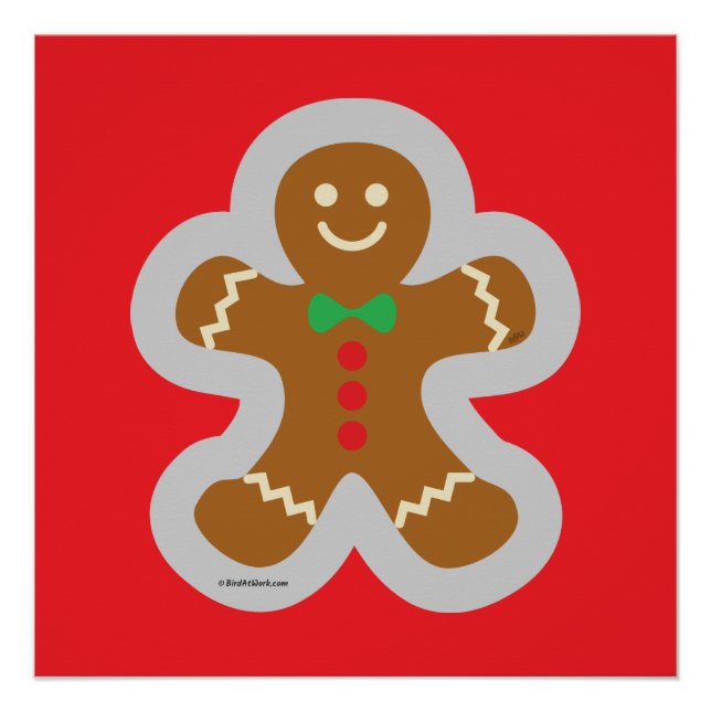 Póster Gingerbread Man Making The Angel In The Snow (Anverso)