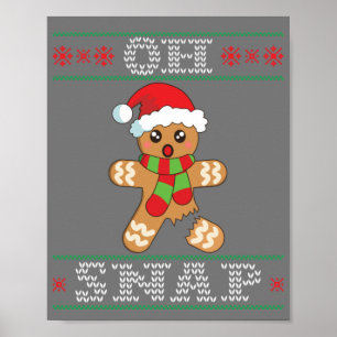 Póster Gingerbread Man Shirt Gift Oh Snap Christmas Ugly