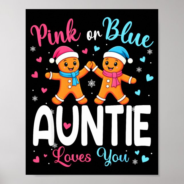 Póster Gingerbread Nk Or Blue Auntie Loves You Christmas  (Frente)
