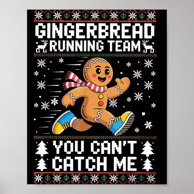 Póster Gingerbread Running Team Christmas Run Runner Funn (Frente)