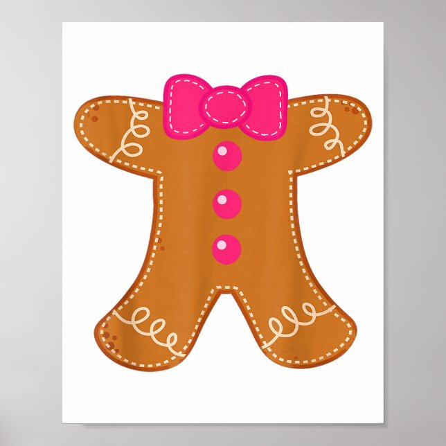 Póster Gingerbread Shirt Adult Kids Men Women Cookie Cost (Frente)