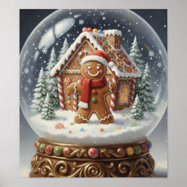 Póster GingerBreadManSnowGlobe