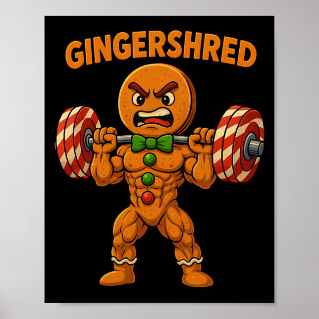 Póster Gingershred Divertido Pan De Jengibre Navidad Gimn (Frente)