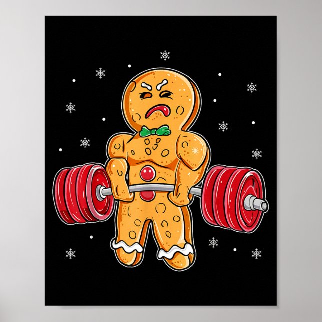 Póster Gingershred Funny Gingerbread Man Gym Bodybuilding (Frente)