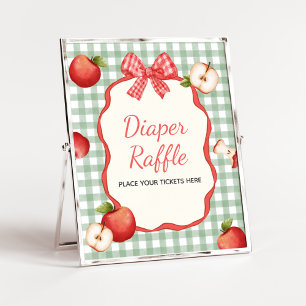 Póster Gingham Apple de nuestro Rótulo Diaper Raffle