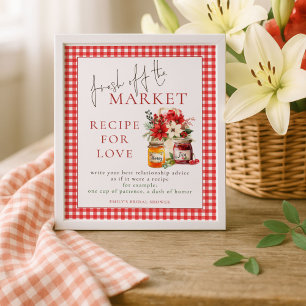 Póster Gingham Fresco de Receta de Mercado Amo Ducha de N