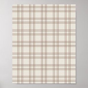 Póster Gingham Marrón y Crema