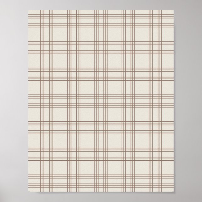Póster Gingham Marrón y Crema (Frente)