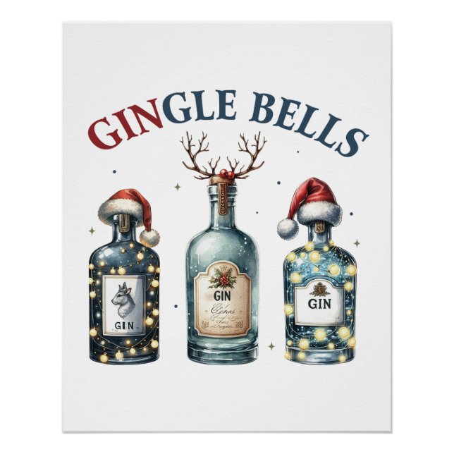 Póster Gingle Bells de regalo de Navidad (Anverso)