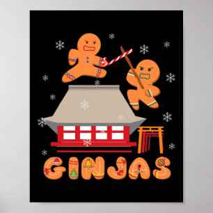 Póster Ginja Ninja Ginjas Gingerbread Navidades Ninjas Gi