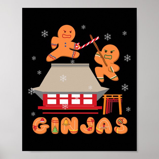 Póster Ginja Ninja Ginjas Gingerbread Navidades Ninjas Gi (Frente)