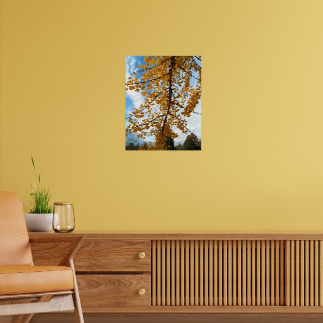 Póster Ginkgo amarillo deja fotografía (Salón 2)