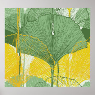 Póster Ginkgo Biloba: Hojas Tropicales