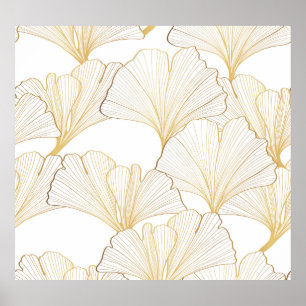 Póster Ginkgo Gold: Lujoso acuerdo de hojas