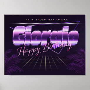 Póster Giorgio Nombre Vorname lila retro Poster Geburtsta