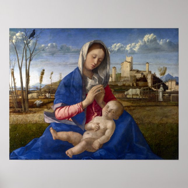 Póster Giovanni Bellini Madonna of the Meadow (Frente)