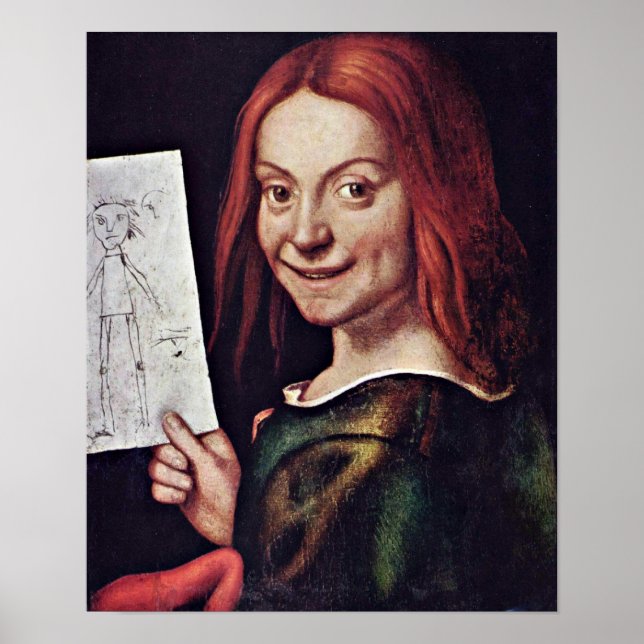 Póster Giovanni Francesco Caroto - boy with a drawing (Frente)