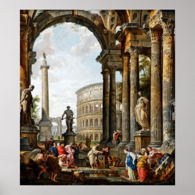 Póster Giovanni Paolo Panini Los Diógenes Filósofos (Frente)