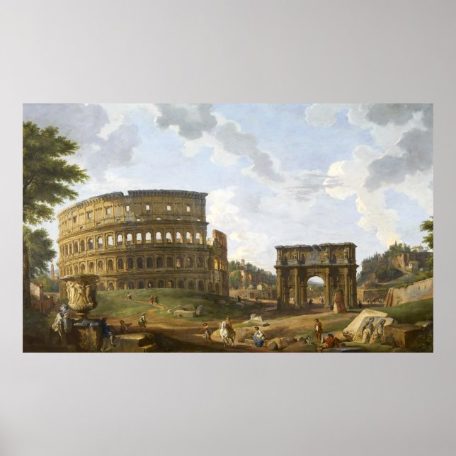 Póster Giovanni Paolo Panini Vista del Coliseo (Frente)