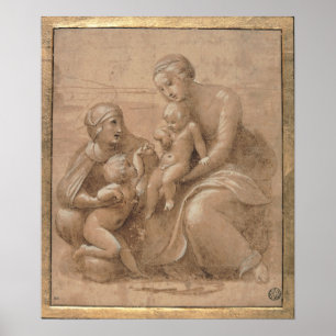 Póster Giovannino e Sant Elisabet del san del bambino del