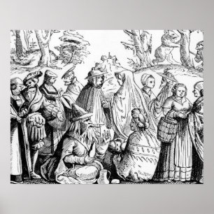 Póster Gipsies fortune telling, after a woodcut in 'Cosmo