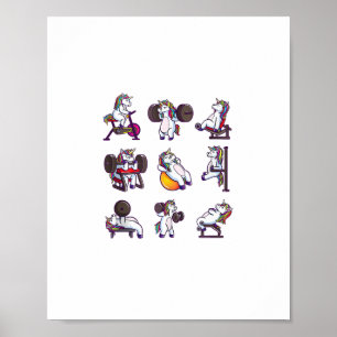 Póster Gir de entrenamiento de gimnasio de elevación de p