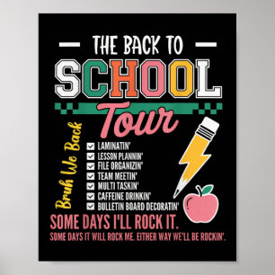 Póster Gira Retro Lightning Bolt Abcd De Regreso A La Esc