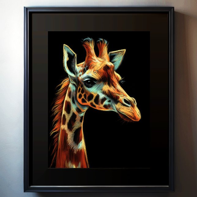 Póster Girafa de dibujo de Pastel duro (Subido por el creador)