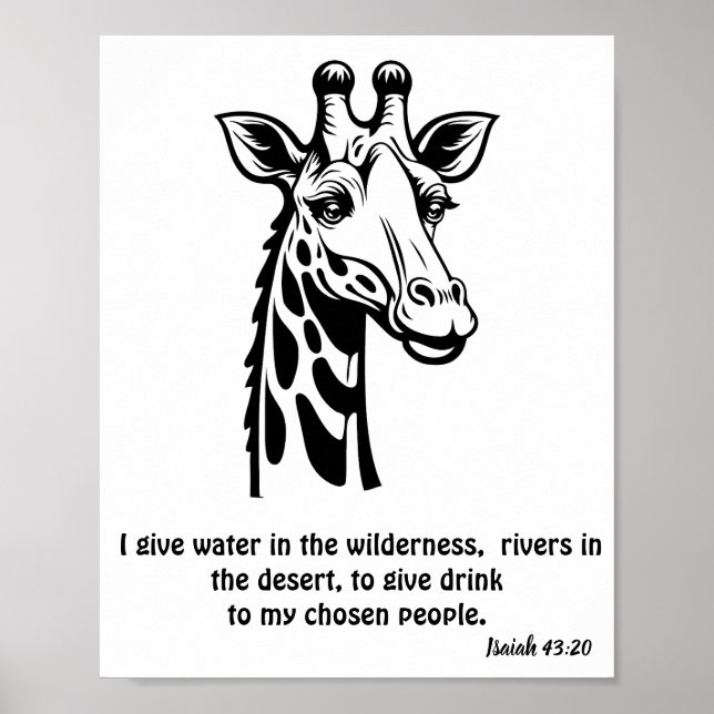 Póster Girafa Dios dará agua en el desierto (Frente)
