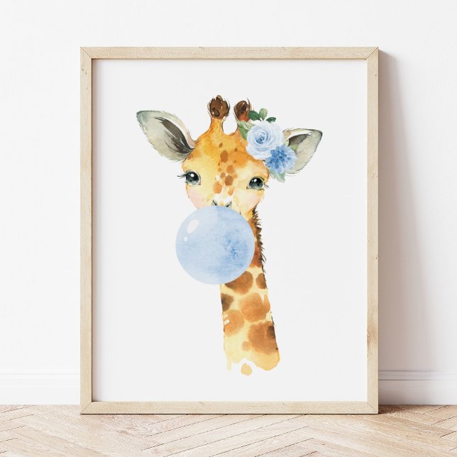 Póster Girafa, Safari, Ciruela de Burbujas Azules, Guarde (Subido por el creador)