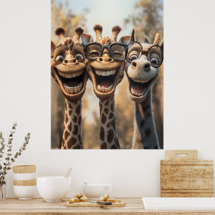 Póster Girafas chivas en lentes