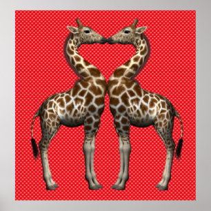 Póster Girafas enamoradas