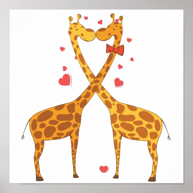 Póster Girafas enamoradas (Frente)