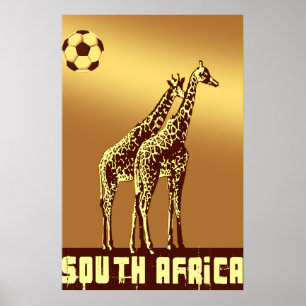 Póster Girafes atardecer al Safari Mundial de Sudáfrica