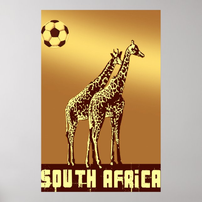 Póster Girafes atardecer al Safari Mundial de Sudáfrica (Frente)