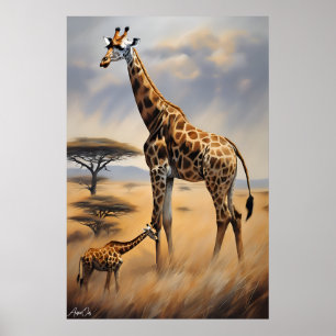 Póster Girafes Óleo
