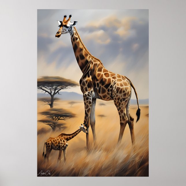 Póster | Girafes | Óleo (Frente)