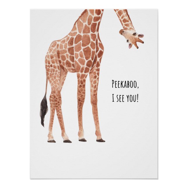 Póster Giraffe Animal Nature Wildlife cute animal (Anverso)