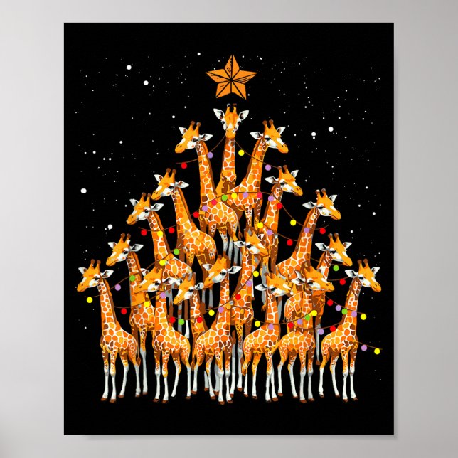 Póster Giraffe Christmas Tree Giraffe Xmas Tree Women  (Frente)