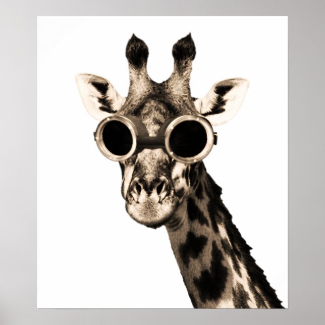 Póster Giraffe con gafas de sol de vapor (Frente)