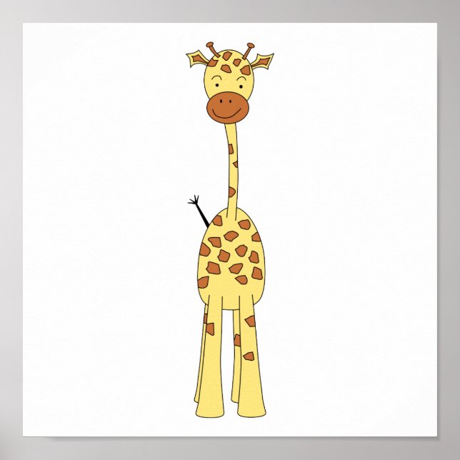 Póster Giraffe de Cute Alto. Personalizado Animal. (Frente)